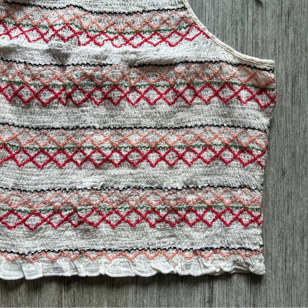 American Eagle Off-White/Multicolor Embroidered S… - image 3